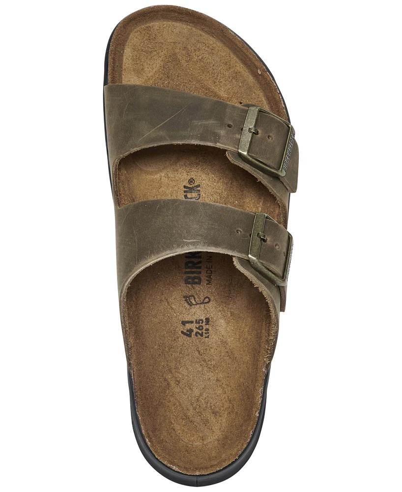 Birkenstock Men's Arizona Crosstown Natural Leather Oiled Two-Strap Sandals from Finish Line