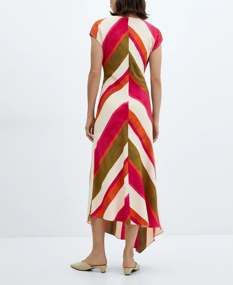 Mango Women's Cut-Out Striped Dress