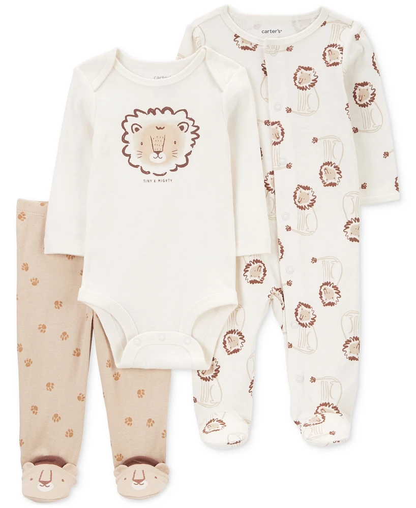 Carter's Baby Boys and Girls 3-Piece Sleep Play, Bodysuit, Pants Set