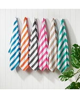 Cali Cabana Striped Beach Towels (4 Pack), 30x60 in., Color Options 100% Soft Cotton