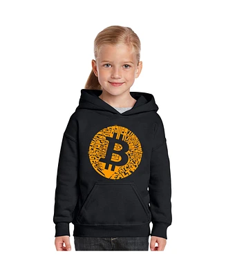 La Pop Art Girls Word Hooded Sweatshirt - Bitcoin