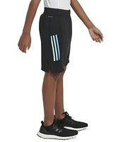 adidas Big Boys Aeroready Elastic-Waistband Graphic 3-Stripe Shorts