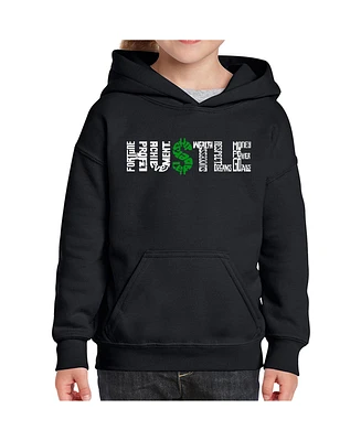 La Pop Art Girls Word Hooded Sweatshirt - Hustle