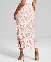 And Now This Women's Printed Pull-On Slit-Front Skirt, Created for Macy's