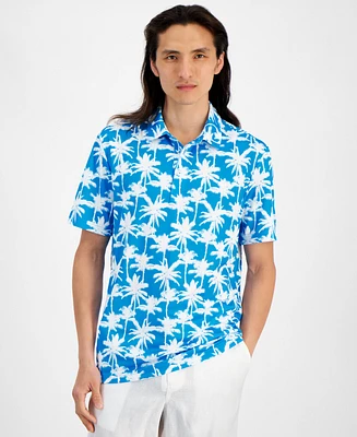 Club Room Men's Palm Breeze Regular-Fit Printed Performance Tech Polo Shirt, Created for Macy's