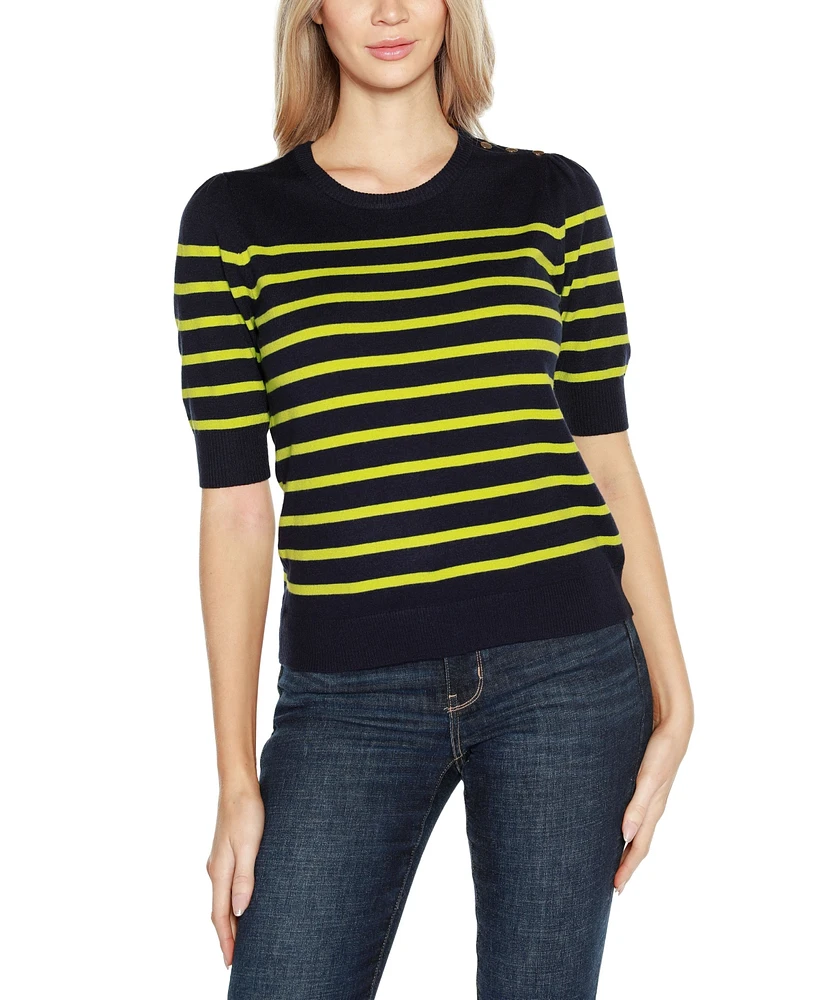 Belldini Women's Breton Striped Sweater