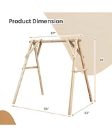 Sugift Heavy Duty Wooden Swing Frame with Reinforced Bars