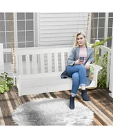 Sugift 54 Inch Hdpe Patio Porch Swing with Cup Holder