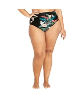 City Chic Women's Ingrid Ruched Print Brief