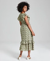 And Now This Women's Button-Front Tiered Ruffle Dress, Created for Macy's