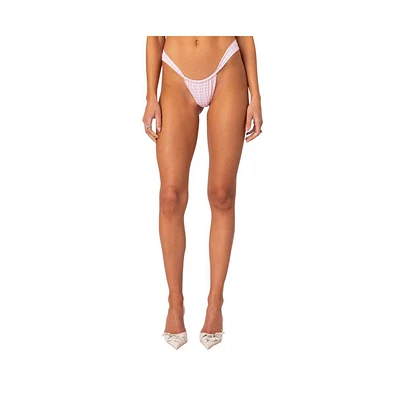 Edikted Women's Gingham Bikini Bottom