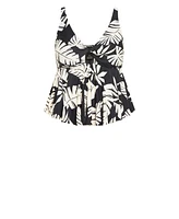 City Chic Plus Palma Print Tankini