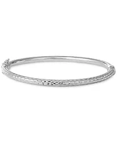 Giani Bernini 2-Pc. Set Textured Medium Hoop Earrings & Matching Bangle Bracelet in Sterling Silver, Created for Macy's