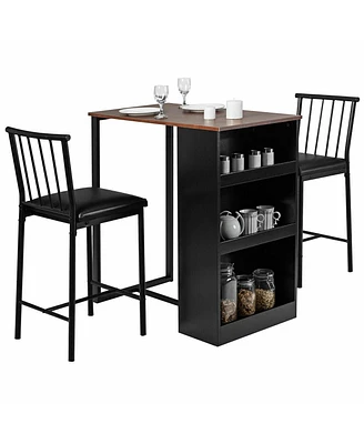 Sugift 3 Piece Counter Height Pub Dining Set