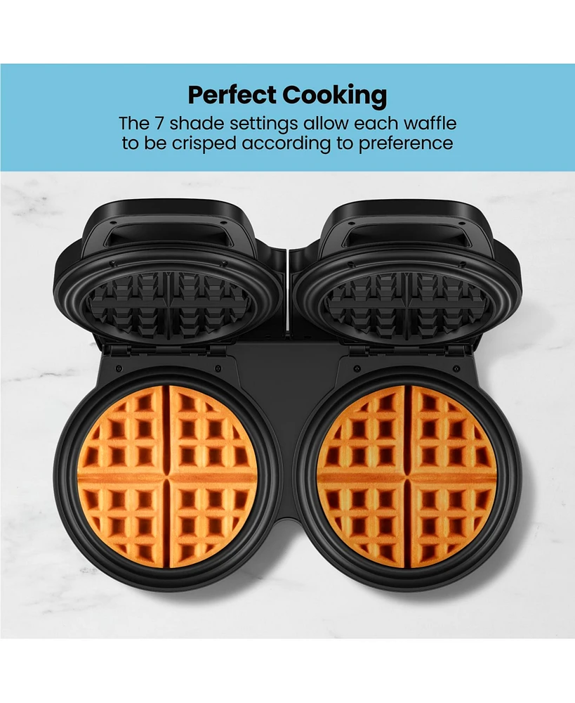 Chefman Double 6" Waffle Maker w/ Shade Selector, Non Stick Plates