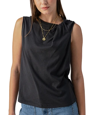 Sanctuary Women's Sun's Out Cotton Knotted Sleeveless Tee
