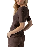 Sanctuary Women's Crewneck Short-Sleeve Mesh T-Shirt