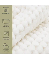 Aston and Arden Aston & Arden Cottontail Faux Fur Throw Blanket, Soft Rabbit Tail Texture, Oversized Throw, 50x70, with Premium Gift Box