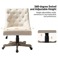 Modern Upholstered Tufted Armless Home Office Chair