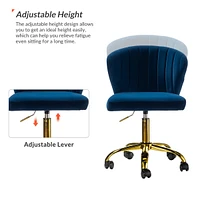 Modern Velvet Cute Armless Office Chair for Living Room Vanity Study