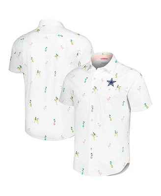 Tommy Bahama Men's White Dallas Cowboys Nova Wave Flocktail Button-Up Shirt
