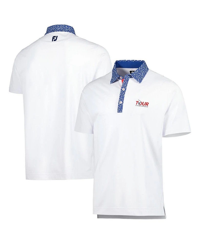 FootJoy Men's White Tour Championship Tulip ProDry Polo