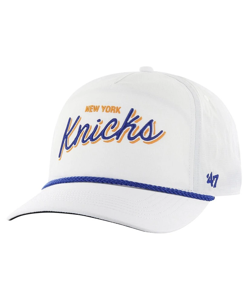 47 Men's White New York Knicks Fairway Hitch brrr Adjustable Hat