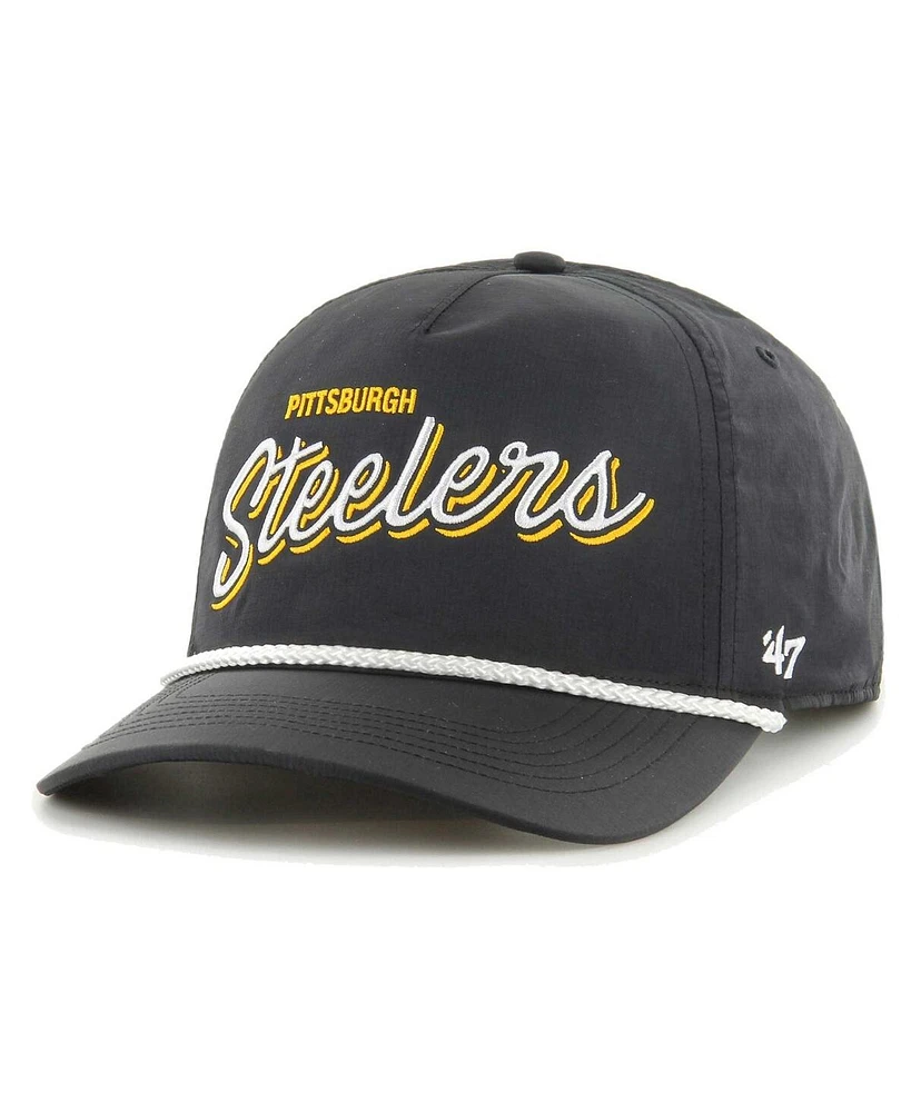 47 Men's Black Pittsburgh Steelers Fairway Hitch Brrr Adjustable Hat