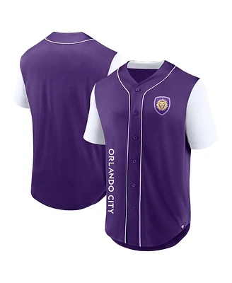 Fanatics Branded Men's Purple Orlando City Sc Balance Fashion Baseball Jersey