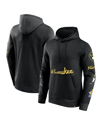 Fanatics Branded Men's Black Milwaukee Brewers Wild Winner Pullover Hoodie