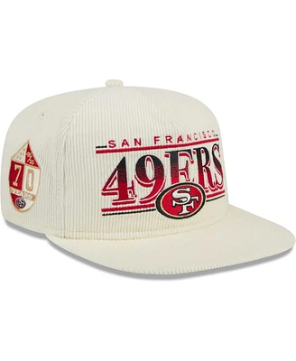 New Era Men's Cream San Francisco 49ers Throwback Corduroy Golfer Snapback Hat