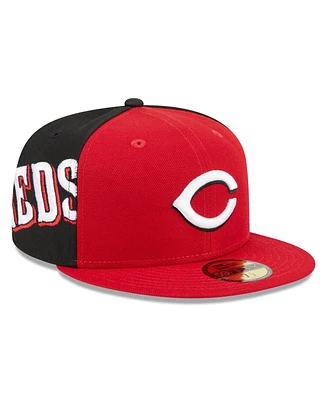New Era Men's Red/Black Cincinnati Reds Gameday Sideswipe 59fifty Fitted Hat