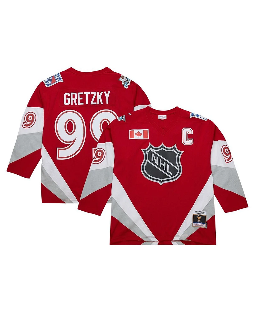 Mitchell Ness Men's Wayne Gretzky Scarlet 1999 Nhl All-Star Game Blue Line Player Jersey