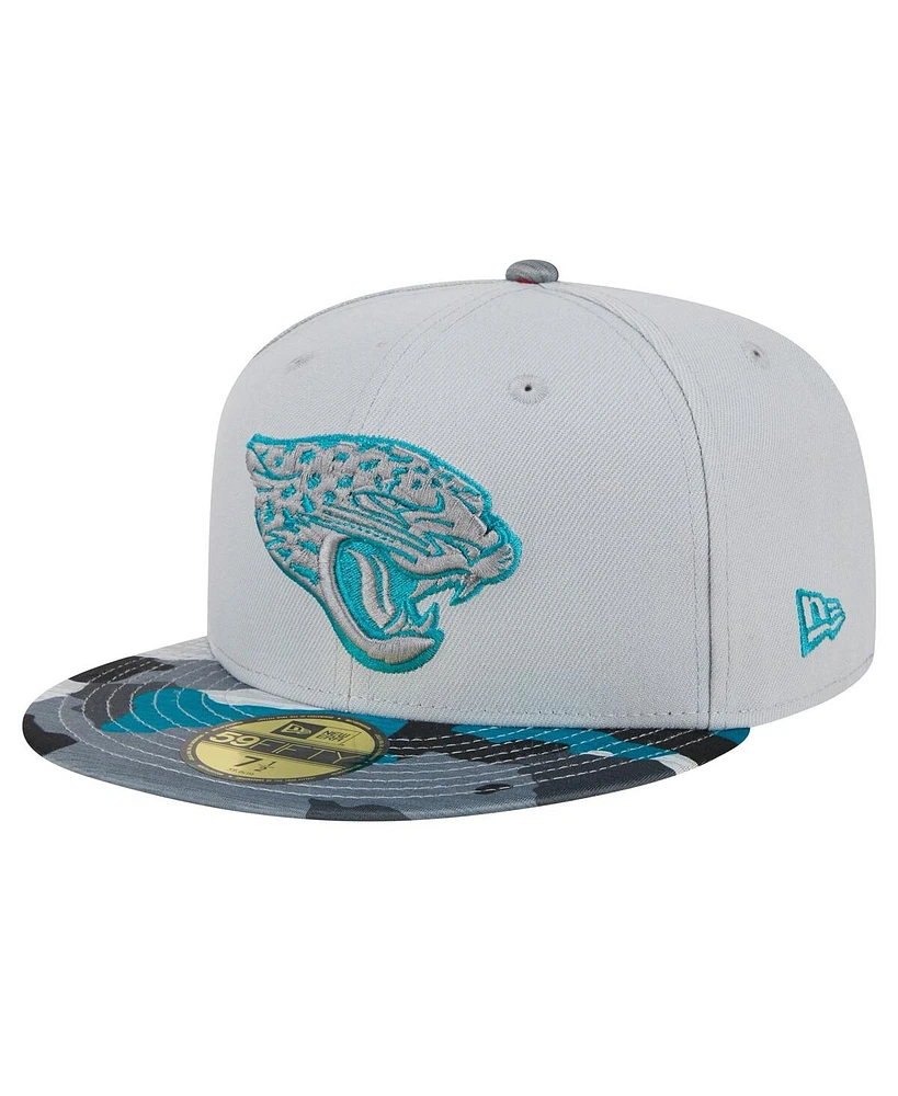 New Era Men's Gray Jacksonville Jaguars Active Camo 59fifty Fitted Hat