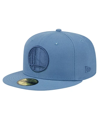 New Era Men's Blue Golden State Warriors Color Pack Faded Tonal 59fifty Fitted Hat