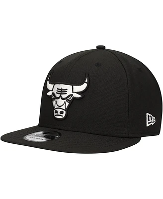 New Era Men's Black Chicago Bulls Chainstitch 9fifty Snapback Hat