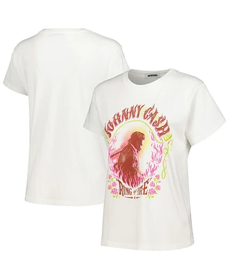 Daydreamer Women's White Johnny Cash Ring of Fire Tour T-Shirt