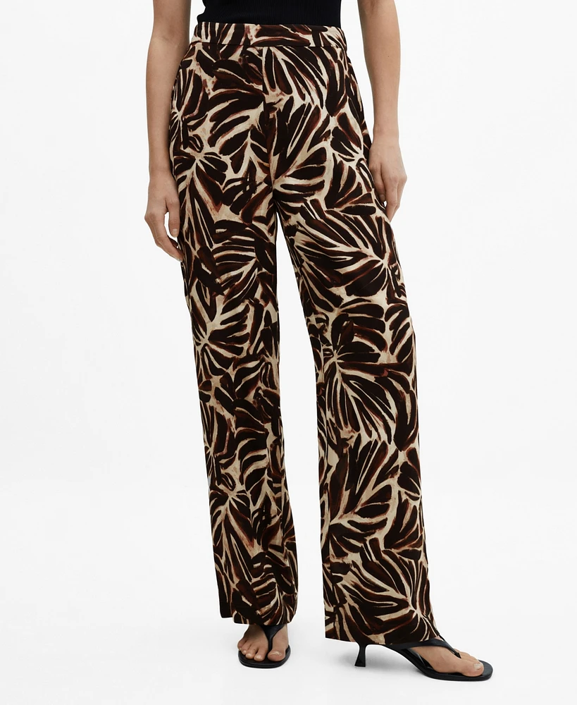 Mango Women's Flowy Printed Pants