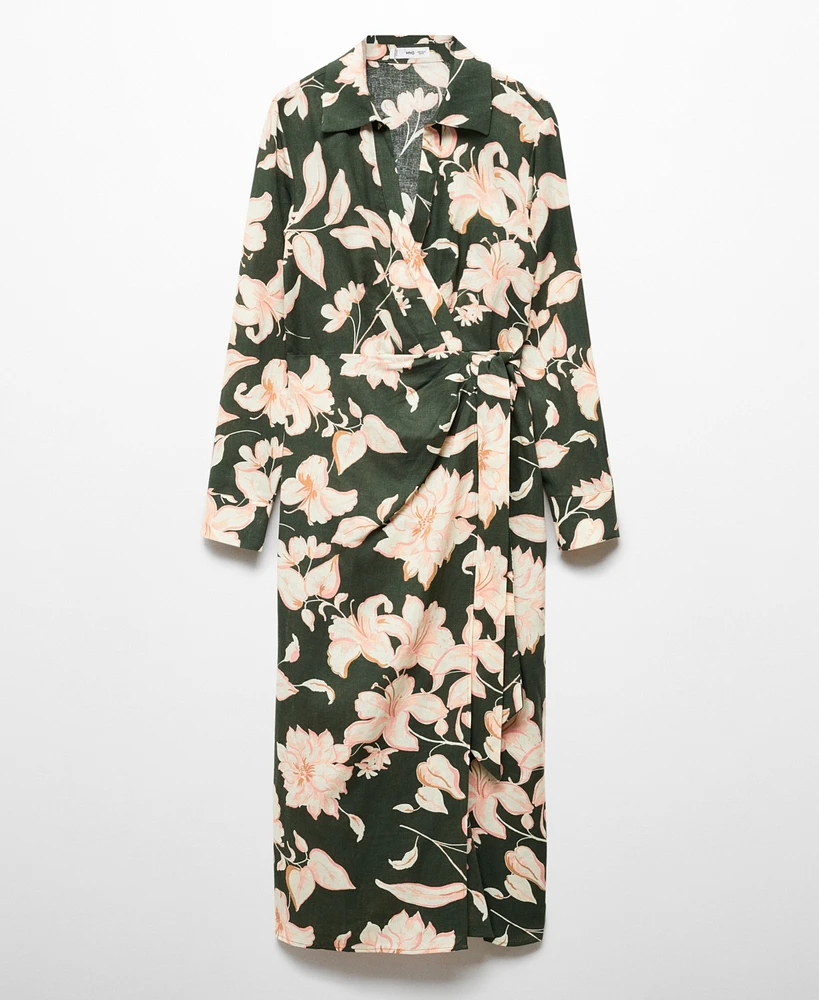 Mango Women's Printed Bow Dress