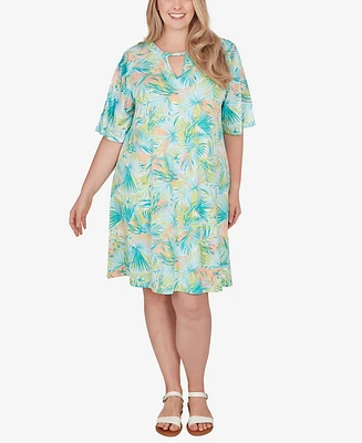 Ruby Rd. Plus Size Tropical Puff Print Dress