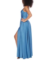 B Darlin Juniors' Sleeveless V-Neck Jersey Gown