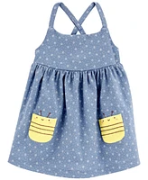 Carter's Baby Girls Polka Dot Bee Sleeveless Dress