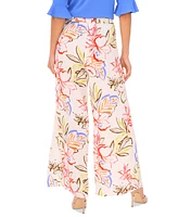 CeCe Women's Tropical-Print Self-Tie Overlap Pants