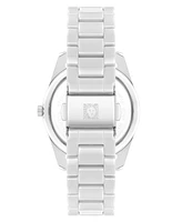 Anne Klein Women's Quartz White Ceramic Link Bracelet Watch, 42mm