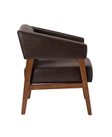 Modern Faux Leather Accent Arm Chair for Bedroom Office