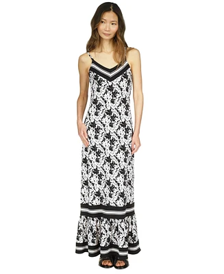 Michael Kors Women's Printed Ruffle-Hem Maxi Dress