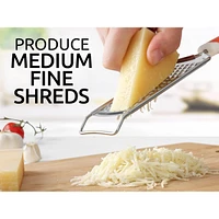 Zulay Kitchen Cheese Grater Stainless Steel - Durable Rust-Proof Metal Lemon Zester Grater With Handle