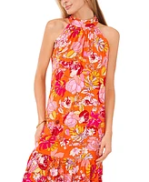 Msk Women's Floral-Print Tiered Maxi Dress