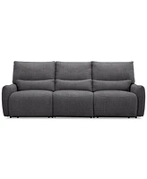 Olper 3-Pc. Fabric Zero Wall Sectional Sofa with 2 Power Motion Chairs, Created for Macy's