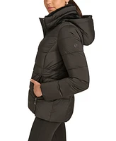 Calvin Klein Women's Faux-Fur-Lined Hooded Puffer Coat